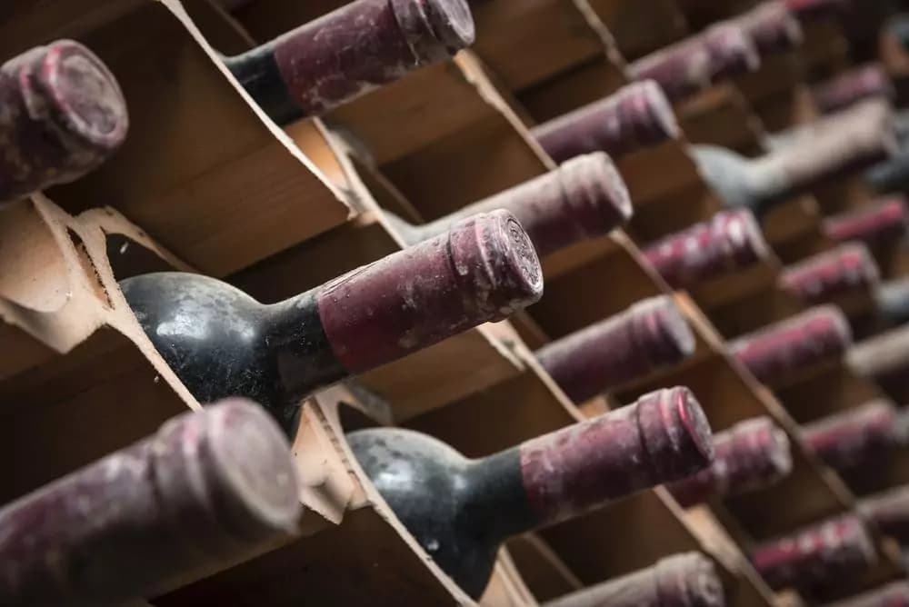 Fine-wine bottles in specialist storage
